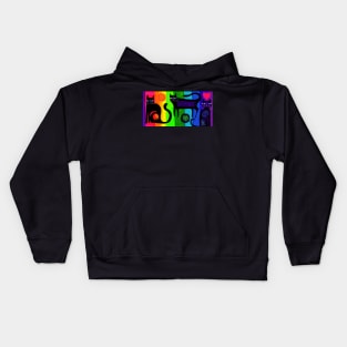 Colourful cats made with paper 53 Kids Hoodie